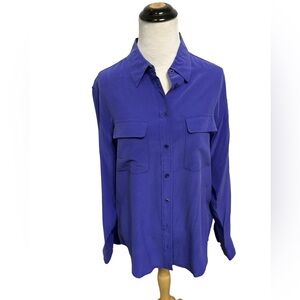 Equipment Royal Blue Collared Shirt — S